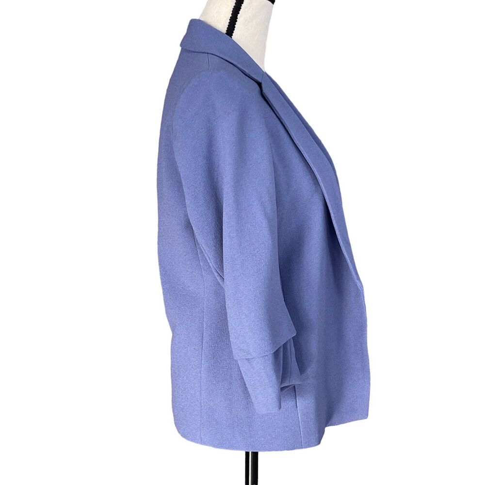Bar III XX-Small Blazer Jacket Open Front 3/4 Sleeve Lined Pockets Collared Blue - Picture 3 of 9
